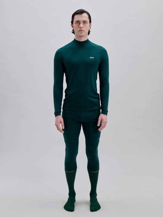 Załaduj obraz do przeglądarki galerii, Koszulka termoaktywna POC M's Layer Merino Mock Neck Jersey - Pargasite Green